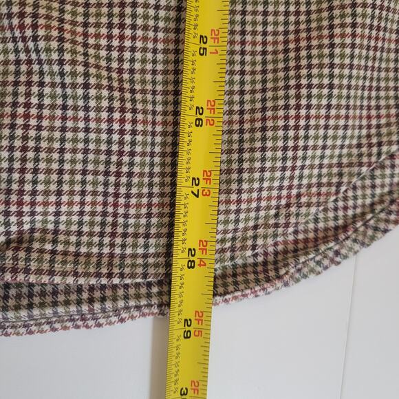 Vintage Lands' End Kids Button Down Shirt 14-14 Husky Brown Check Long Sleeve - Picture 10 of 11